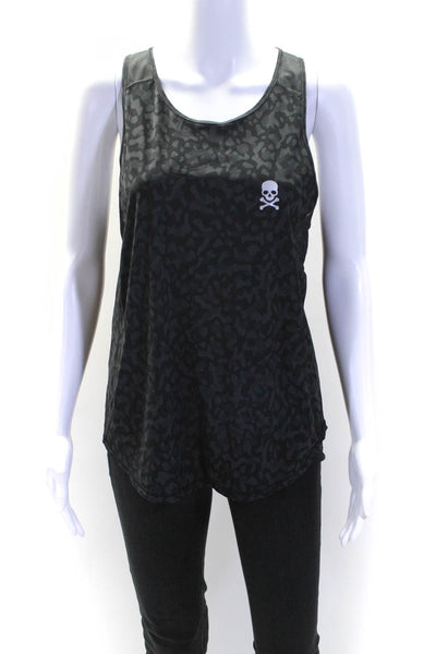 Lululemon x Soul Cycle Womens Mesh Trim Camouflage Tank Top Gray Black Size 8