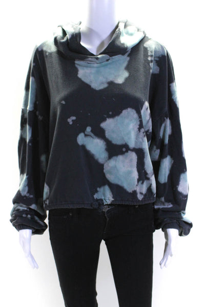 Wildfox Womens Pullover Hooded Tie Dyed Sweatshirt Gray Green Size Medium