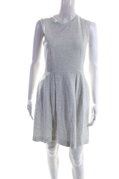 Madewell Women's Round Neck Sleeveless Fit Flare Cotton Mini Dress Gray Size 0