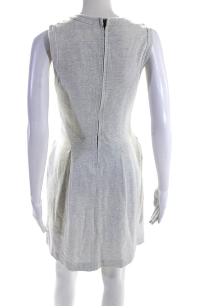 Madewell Women's Round Neck Sleeveless Fit Flare Cotton Mini Dress Gray Size 0