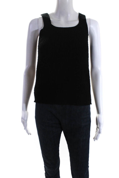 J Crew Women's Square Neck Sleeveless Knit Sweater Tank Top Black Size XS