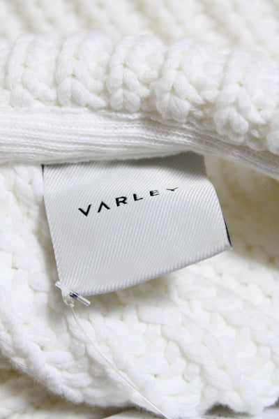 Varley Womens Cotton Thick Knit Half Zip Pullover Sweater White Size XS