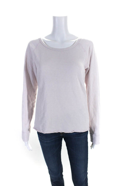 Standard James Perse Womens Cotton Round Neck Long Sleeve Casual Top Pink Size 2