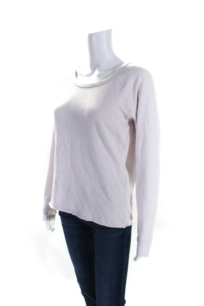 Standard James Perse Womens Cotton Round Neck Long Sleeve Casual Top Pink Size 2