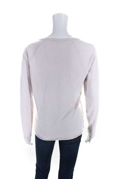 Standard James Perse Womens Cotton Round Neck Long Sleeve Casual Top Pink Size 2