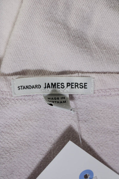 Standard James Perse Womens Cotton Round Neck Long Sleeve Casual Top Pink Size 2