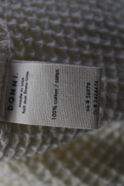 Donni Womens Cotton Waffle-Knit Sleeveless Buttoned Sweater Vest Beige Size XL