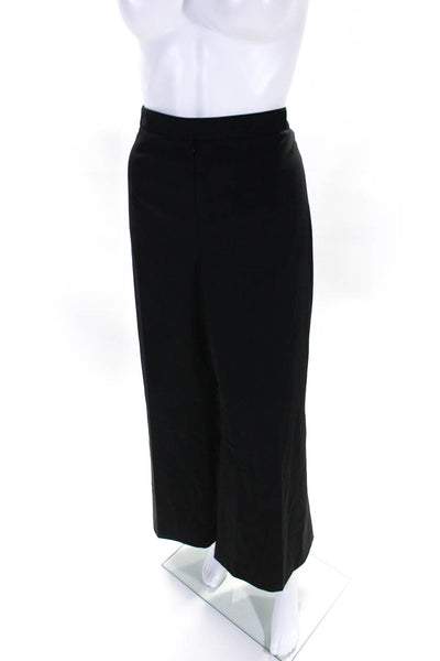 Marlowe Womens Front Zip High Rise Pleated Straight Leg Pants Black Wool IT 44