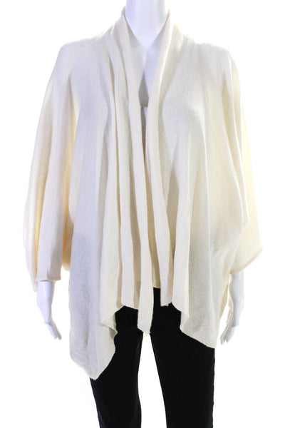 Calypso Saint Barth Womens Cashmere Open Front Cardigan Cream nSize S