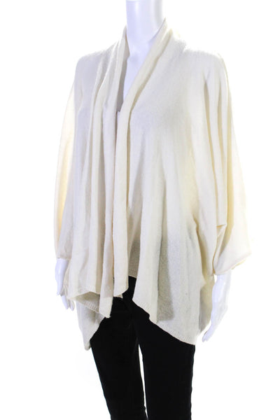 Calypso Saint Barth Womens Cashmere Open Front Cardigan Cream nSize S