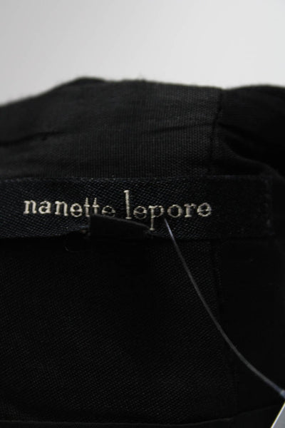 Nanette Lepore Womens Gathered Waist Wool Felt Pencil Skirt Black Size 6