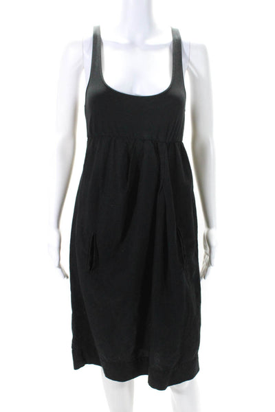 Standard James Perse Womens Black Scoop Neck Sleeveless A-Line Dress Size 3