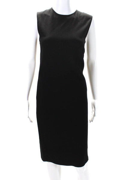 Vince Womens Black Crew Neck Zip Back Sleeveless Shift Dress Size XS