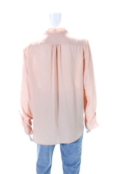 Scarlet Roos Women's V-Neck Long Sleeves High Low Hem Blouse Pink Size 3