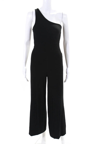 Twenty5A Womens Ribbed Jersey One Shoulder Crop Jumpsuit Black Size Small