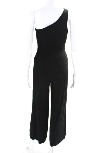 Twenty5A Womens Ribbed Jersey One Shoulder Crop Jumpsuit Black Size Small