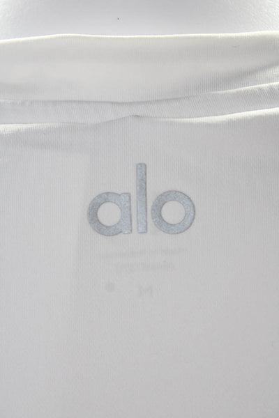 Alo Mens Sleeveless Pullover Athletic Round Neck Tank Top White Size M