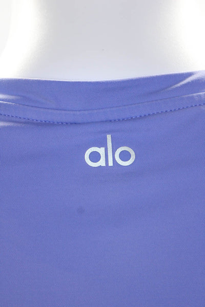 Alo Mens Pullover Round Neck Sleeveless Athletic Tank Top Blue Size M