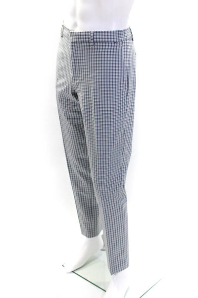 Club Monaco Mens Wool Plaid Print Hook & Eye Tapered Pants Gray Size EUR31