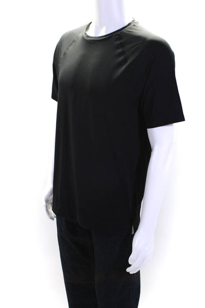 Alo Mens Round Neck Short Sleeve Pullover Athletic T-Shirt Black Size M