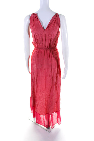 Chelsea Flower Womens Silk Beaded Sleeveless Maxi Dress Pink Size Extra Small