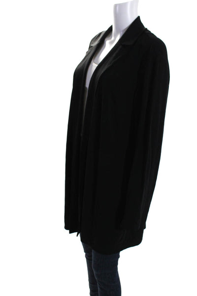 Lafayette 148 New York Womens Open Long Sleeve Cardigan Blouse Black Size L