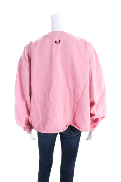 Mayfair Womens Long Sleeves Pullover Sweatshirt Pink Cotton Size One Size