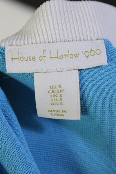 House of Harlow 1960 Womens Faux Wrap A Line Mini Skirt Sky Blue White Size Smal