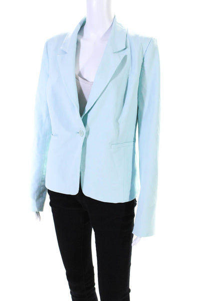 Classiques Entier Womens Notched Lapel One Button Blazer Jacket Blue Size 10