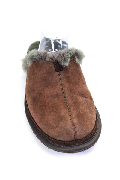 UGG Australia Mens Sheepskin Suede Slide On Hyde Slipper Shoes Brown Size 10