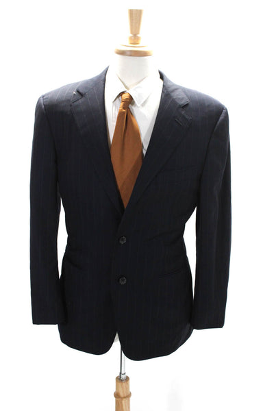 Ermenegildo Zegna Mens Two Button Notched Lapel Blazer Jacket Navy Size IT 50