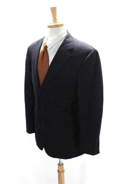 Ermenegildo Zegna Mens Two Button Notched Lapel Blazer Jacket Navy Size IT 50