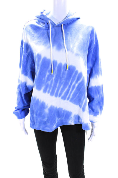 Tory Sport Womens Tie Dye Print Hoodie Blue White Cotton Size Extra Small