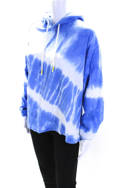 Tory Sport Womens Tie Dye Print Hoodie Blue White Cotton Size Extra Small