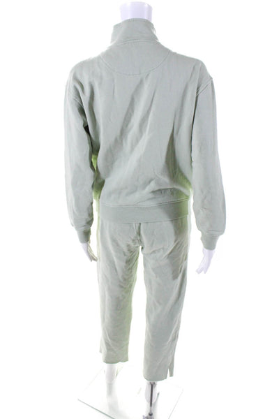 WSLY Womens Half Zipper Sweat Suit Green Size Extra Extra Small/Extra Small