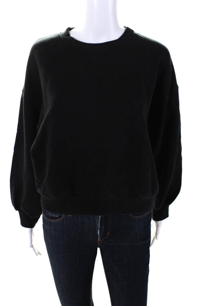 Agolde Womens Long Balloon Sleeves Crew Nek Sweatshirt Black Size Extra Small