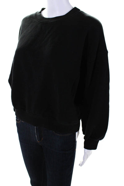 Agolde Womens Long Balloon Sleeves Crew Nek Sweatshirt Black Size Extra Small