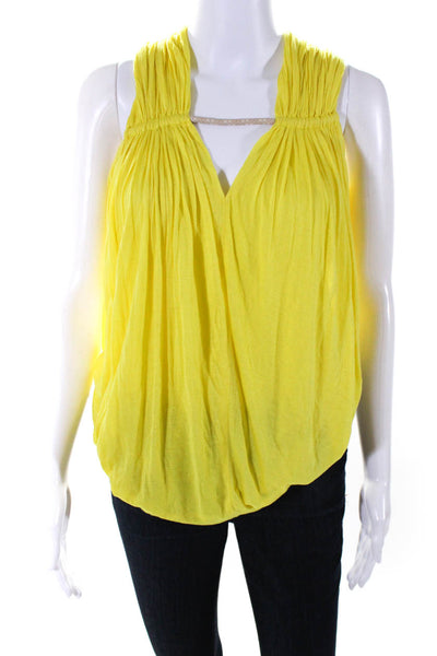 Yigal Azrouel Womens Key Hole Neck Sleeveless Tank Top Sun Yellow Size 0