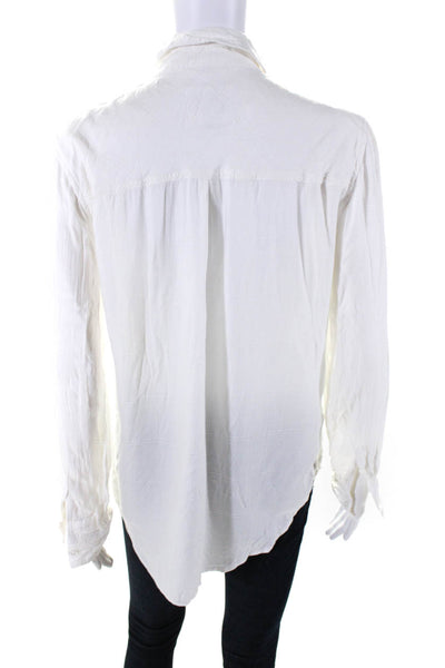 Rails Womens Collared Cuffed Long Sleeve Buttoned Casual Top White Size M