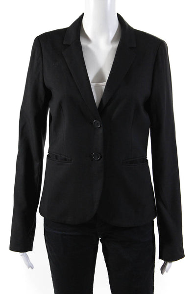 J Crew Womens Black Wool Two Button Long Sleeve Super 120's Blazer Size 4T