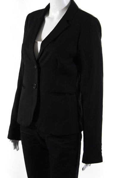 J Crew Womens Black Wool Two Button Long Sleeve Super 120's Blazer Size 4T