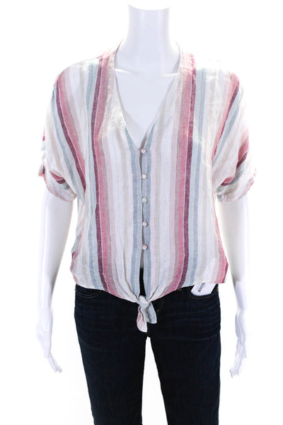 Rails Womens Tropic Striped Button Down Thea Shirt Multi Colored Size Extra Smal