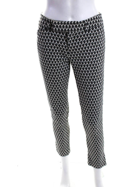 Helene Berman Womens Geometric Print Slim Leg Pants Black Grey Size Extra Small