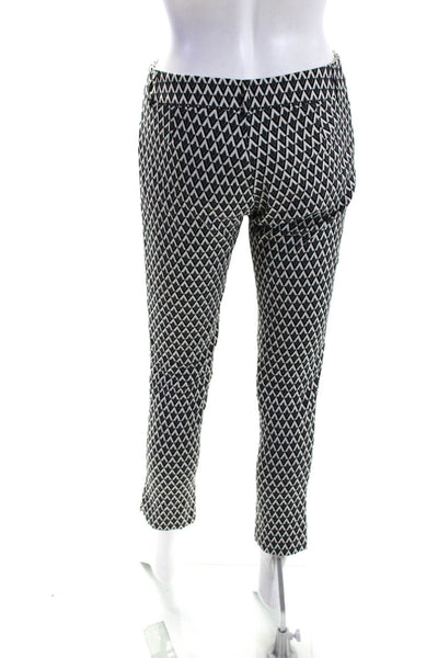 Helene Berman Womens Geometric Print Slim Leg Pants Black Grey Size Extra Small