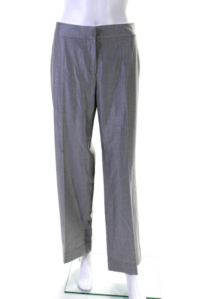 Max Mara Womens Wool Two Button Blazer Pleated Trousers Suit Light Gray Size 10