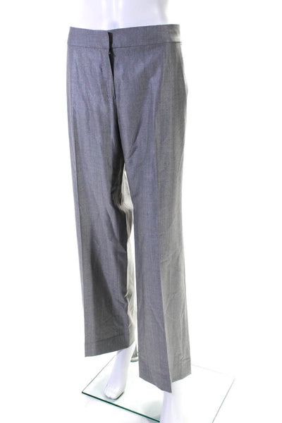 Max Mara Womens Wool Two Button Blazer Pleated Trousers Suit Light Gray Size 10