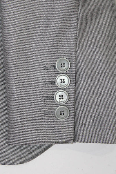 Max Mara Womens Wool Two Button Blazer Pleated Trousers Suit Light Gray Size 10