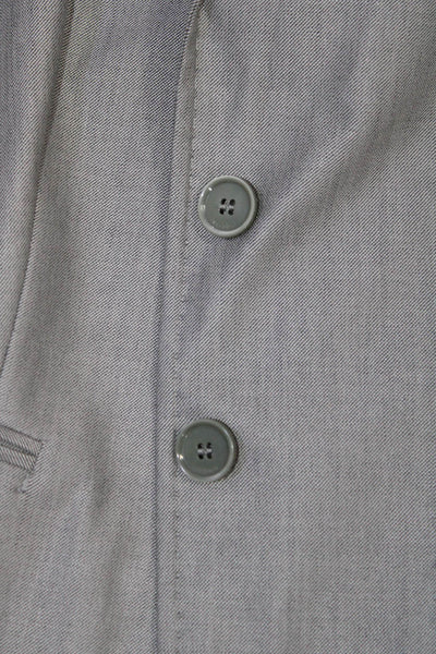 Max Mara Womens Wool Two Button Blazer Pleated Trousers Suit Light Gray Size 10