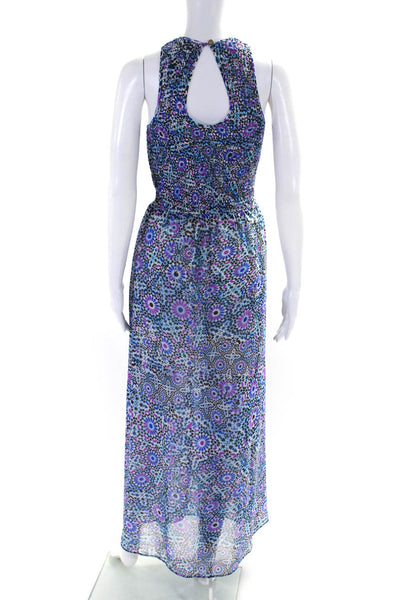 Dolce Vita Womens Sleeveless Smocekd Side Slit Midi Dress Blue Multi Size XS