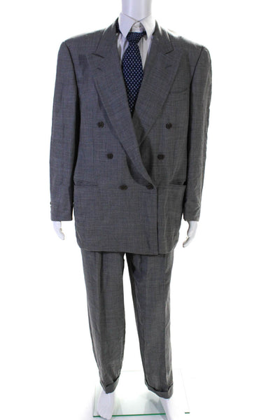 Ermenegildo Zegna Mens Double Breasted Pleated Pants Blazer Set Gray Size EUR46